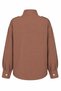 4854 Women's Draped Shirt with Judge Collar and Epaulet Detail, Brown - 4