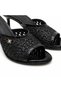 Women's Knitted Detailed Thin Heeled Slippers – Stylish Casual and Evening Wear Open Toe Slippers - 4