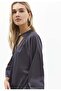 V-Neck Tie Long Sleeve Blouse - EIFFEL TOWER - 4