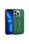 iPhone 12 Pro Compatible Pu Leather Brsa Memo Case with Card Holder and Stand - Dark Green