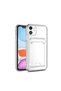 iPhone 12 Compatible Transparent Brsa Setra Clear Silicone Case with Card Holder - Colorless