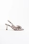 Zr-T1 Premium Beige Leopard Bowknot Kitten Heel Slingback Women's Heeled Shoes - 2