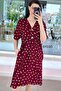 V-Neck Button Detail Viscose Dress 6Y030 - 3