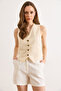 Women's Stone Lined Linen Vest Ylk-19000062 - 2