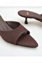 Women's Pointed Toe Heeled Sandals Black Satin