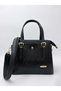 Women's Long Strap 4-Compartment Shoulder Bag with Gold Accessories, Wallet Set - 3