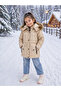Girl's Inflatable Plush Fluffy Hooded Warm Coat