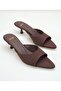 Women's Pointed Toe Heeled Sandals Black Satin - 4