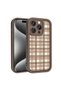 iPhone 15 Pro Max Case with Camera Protection Printed Back Surface Brsa Classy Cover - Light Brown - 2