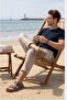 Men's Cork Sole Large Size (46-47-48-49) Double Buckle Anatomical Daily Summer Slippers Vison - 3