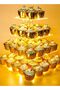 4-Tier Cupcake Stand with LED Light String,Premium Pastry Tower Display for Weddings and Birthdays,Yellow Light