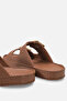 Eva Rosetti Brown Women's Buckle Double Strap Daily Comfortable Light Sole Slippers - 6