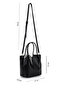 Women's Faux Leather Black Shoulder Bag - 2