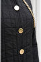 Hooded Chain Detailed Quilted Cap 71235-02 Black - 4