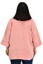 Plus Size Shirt Collar Low Trifold Sleeves Relaxed Fit Powder Blouse - 3