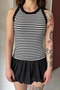 Women's Black Wide Halter Neck Ribbed Knitted Blouse - 2