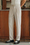 Men's Pleated Old Money Classic Fabric Trousers Comfortable Fit Summer Wear
