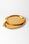 Stainless Steel Oval Silver Tray Set of 2 – Serving and Presentation Tray with Gold Handles, Tarnish-Free & Fade-Resistant - 4