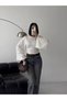 Women's White Crew Neck Waist-Slit Wide Sleeve Stylish Blouse - 5
