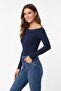 Premium Soft Series Body-Fitting Boat Neck Knitted Blouse - 3
