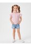 Girl's Pink and White Striped Ruffle Sleeve Cotton T-Shirt