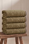 4-Pack Harmony Khaki Hand Towels - 50X90 Cm, 230Gr, 100% Cotton