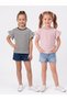 Girl's Pink and Black and White Striped Ruffle Sleeve Cotton T-Shirt