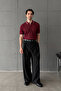Men's Wide Pleated Korean Cut Baggy Pants - 6