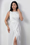 Square Neck Ruched Waist Slit Dress YZC25Y223 - 2