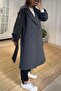 Anthracite Belted Premium Coat - 4