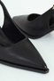 Women's Evening Dress Shoes with Gold Buckle, Pointed Toe, 7cm Heel - 4