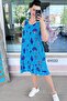 Zero Sleeve Ruffled Viscose Dress 6Y032