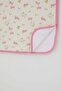 Newborn Baby Blanket with Cute Rabbits Pattern and Flowers, Standard, Cream - 3