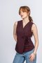 Women's Summer Claret Red Carina Double Breasted Parachute Fabric Vest Stylish Daily Comfortable 9142 - 4