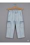 Elastic Waist Kids Cargo Pants - Comfortable Cut Jeans with Cargo Pockets - 3