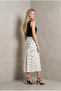 Women's Ecru Polka Dot Verev Cut Satin Bell-Shaped Skirt Yy101399 - 5