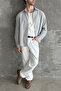 Men's Oversize 100% Cotton Flam Linen Checkered Shirt - 7