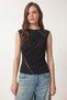 Lace Detailed Gathered Sandy Knitted Blouse Lzh0026 Black - 2