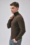 Double zippered knitted cardigan brown - 4