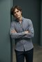 İnterview Carina Buttoned Collar Indigo Blue Linen Shirt - 3