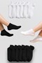 12-Pack Women's Cotton Sneaker Booties Socks - Breathable and Anti-Sweat (36-40) Black / White - 7