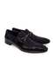Black Color Laceless Genuine Leather Leather Sole Stone-Embellished Men's Shoes