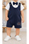 Baby Boy Bow Tie Shirt Salopet Set - 2