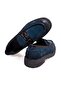 Dark Blue Color Lace-Up Genuine Leather Men's Shoes - 2