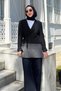 Double-Breasted Collar Blazer Women's Jacket - Black - 5