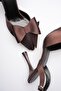 Dublin Premium Bitter Brown Bowknot Satin Slingback Heeled Shoes - 3