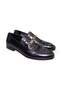 Black Color Laceless Genuine Leather Leather Sole Men's Shoes