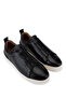 Men's Genuine Leather Black Sneakers & Sports Shoes - 2