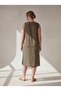 Sleeveless V-Neck Large Size Casual Dress Khaki - 6