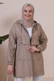 Women's Hooded Zippered Trench Coat – Comfortable Fit, Casual and Stylish
